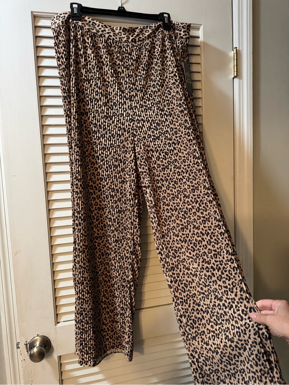 BOLD elements Leopard Print Wide-Leg Pants - Tan & Black